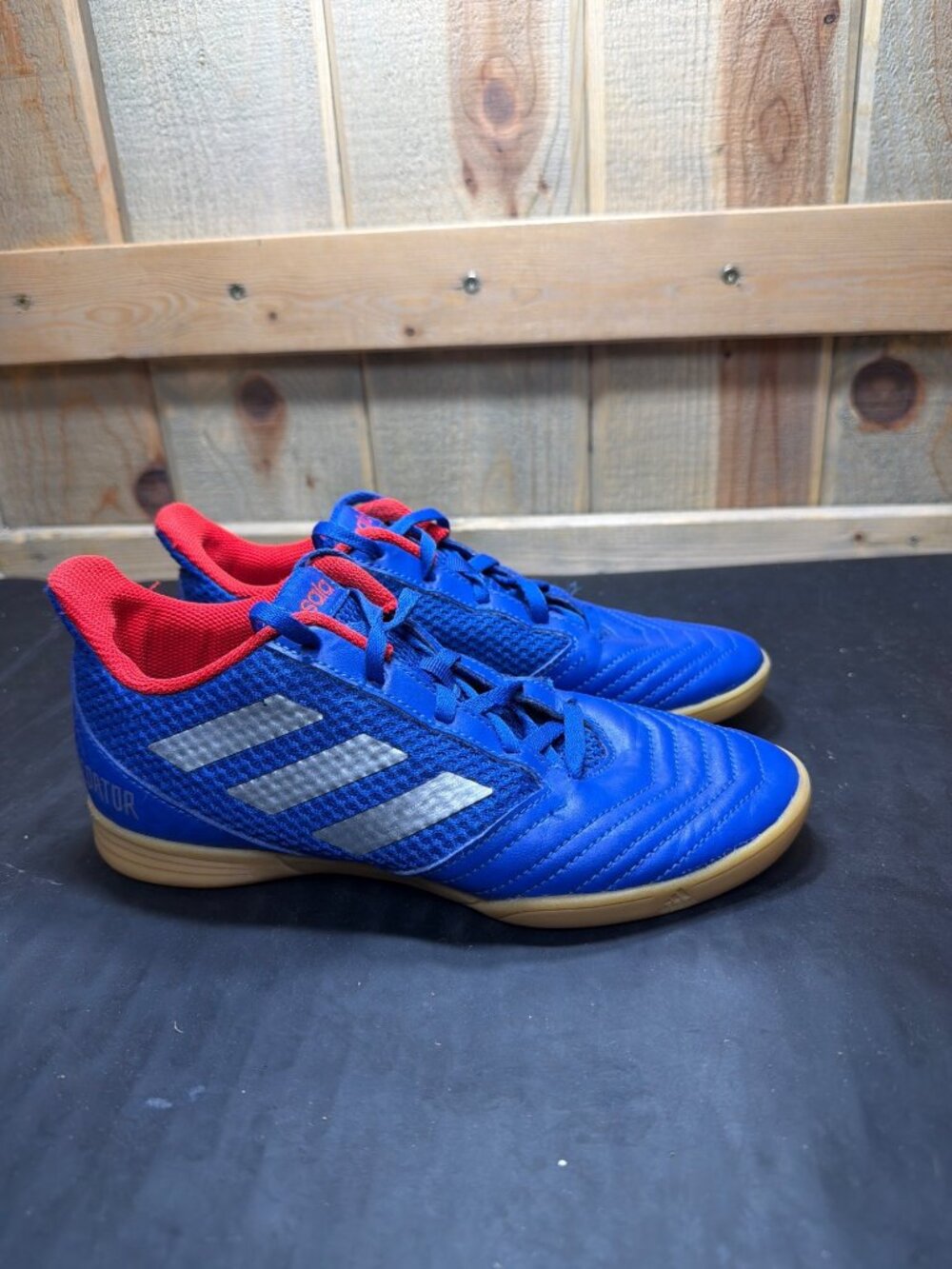 Adidas Predator 19.4 Sala Soccer Shoes Blue Silver Red Size 3.5 US 35.5 EU NWOB!